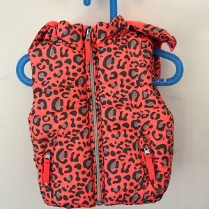Leopard Print Baby Puffer Vest - Hot Pink and Black